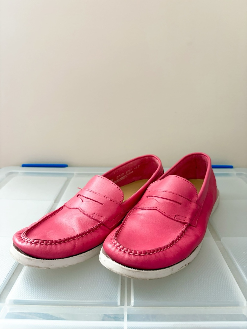 Cole Haan Pink Leather Penny Loafers